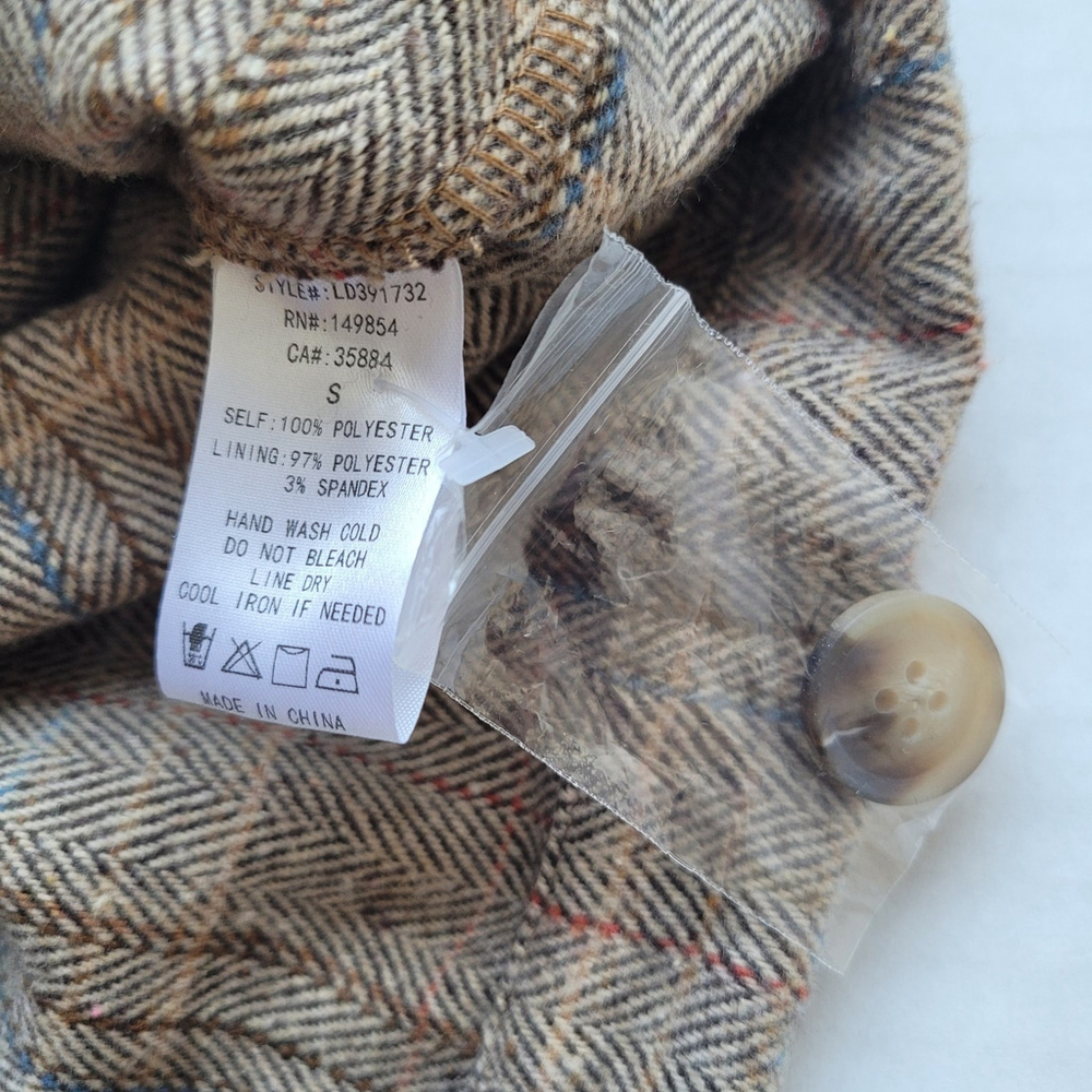 NWOT Sage The Label League of Her Own Herringbone Romper Brown Sleeveless Small - Picture 7 of 10